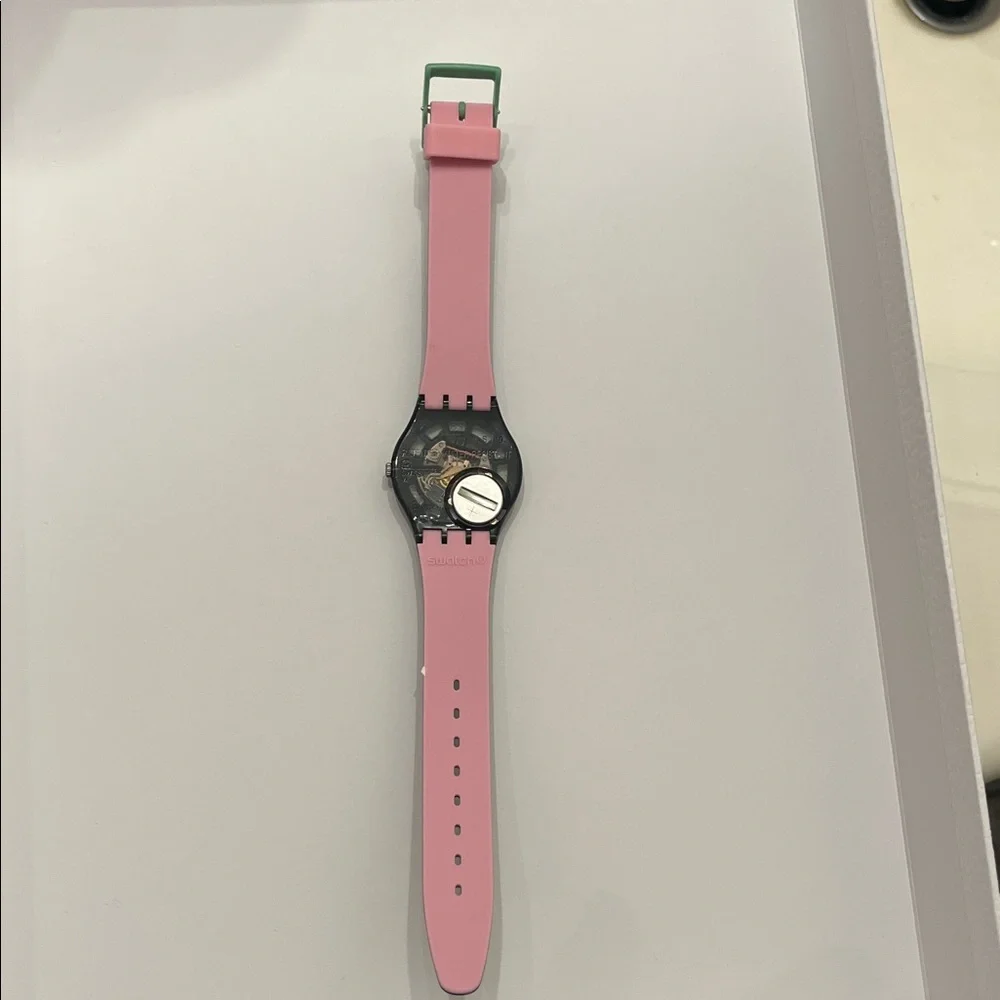 Swatch Watch Black and Pink